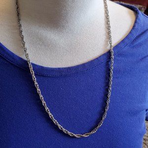 23" Silver Tone Woven Chain Unisex Style Fashion